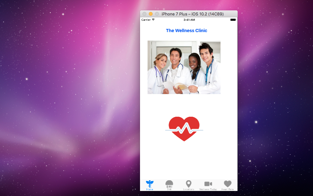 Health & Wellness iOS Application Screenshot