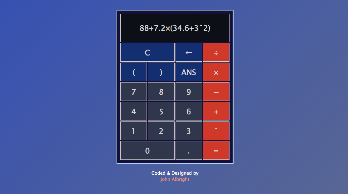 JavaScript Calculator Screenshot