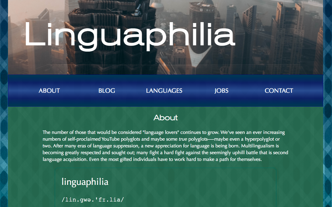 Language Learning Website Project Screenshot